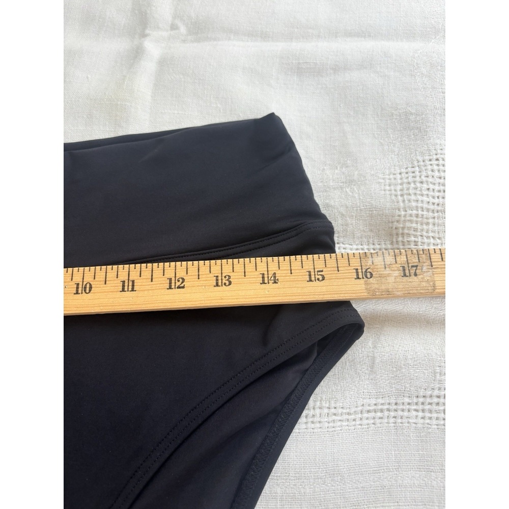 Lands' End Women's Med (10-12) High Waist Waisted Bikini Bottom Swim Black - Picture 3 of 5